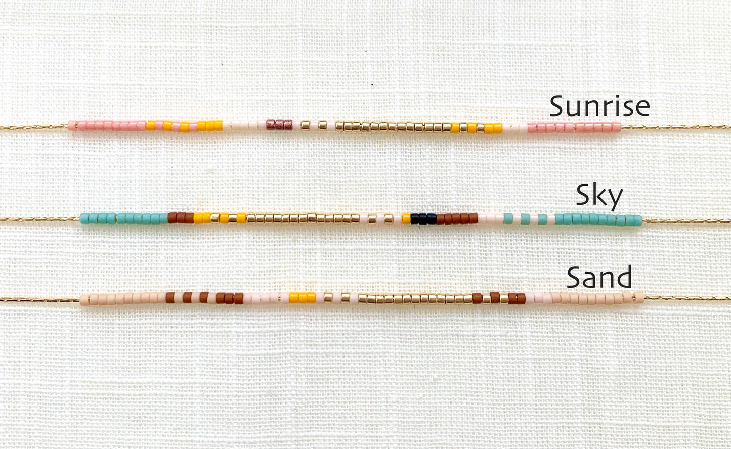 Ocean Breakup - Thin Beaded Necklace - Desert Collection