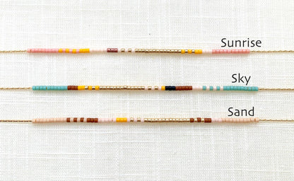 Ocean Breakup - Thin Beaded Necklace - Desert Collection