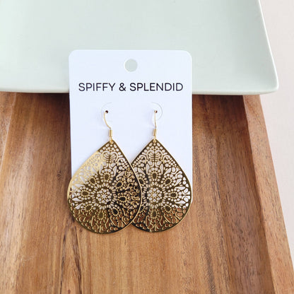 Spiffy & Splendid - Camilla Pendant Earrings - Gold // Jewelry