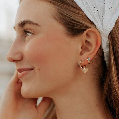 Mauve Jewelry Co. - Gaby Turquoise Hoops