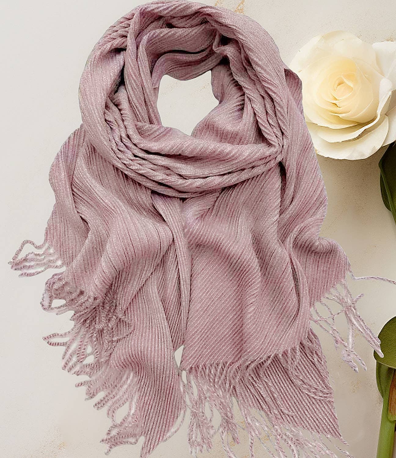 JC Sunny Fashion - JC021031 Luxuriously Soft Herringbone Crinkled Scarf