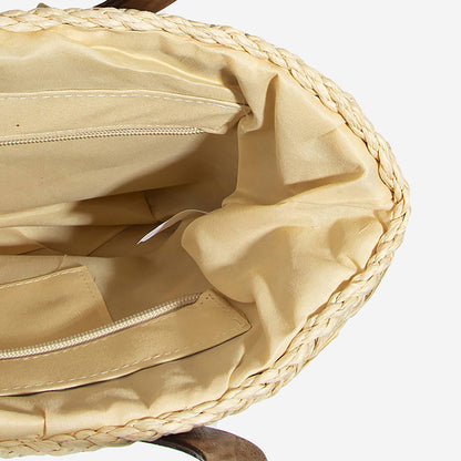 Collections by Fame Accessories - Small Braided Round Handle Tote Bag