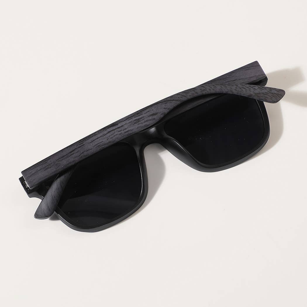 Fashion City - Square Shape Frame Wood Legs Fashion Sunglasses