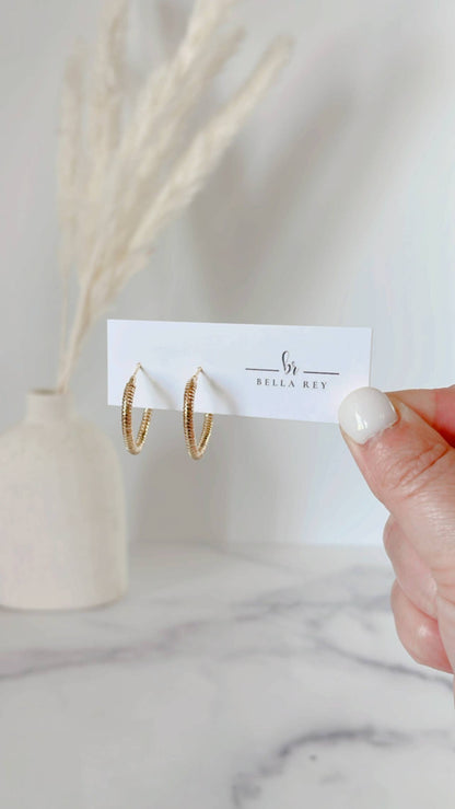 Bella Rey jewelry - The Abbey 18k gold plated hoop earrings