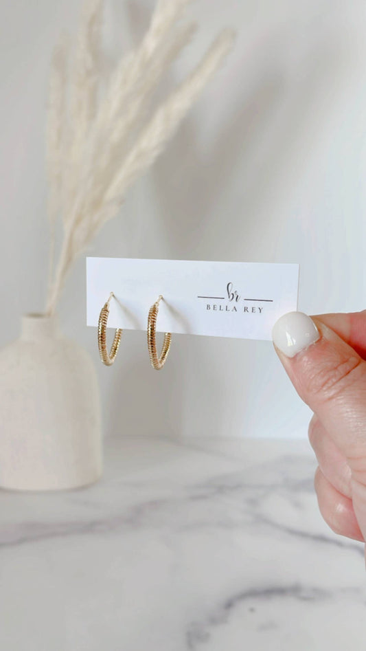 Bella Rey jewelry - The Abbey 18k gold plated hoop earrings