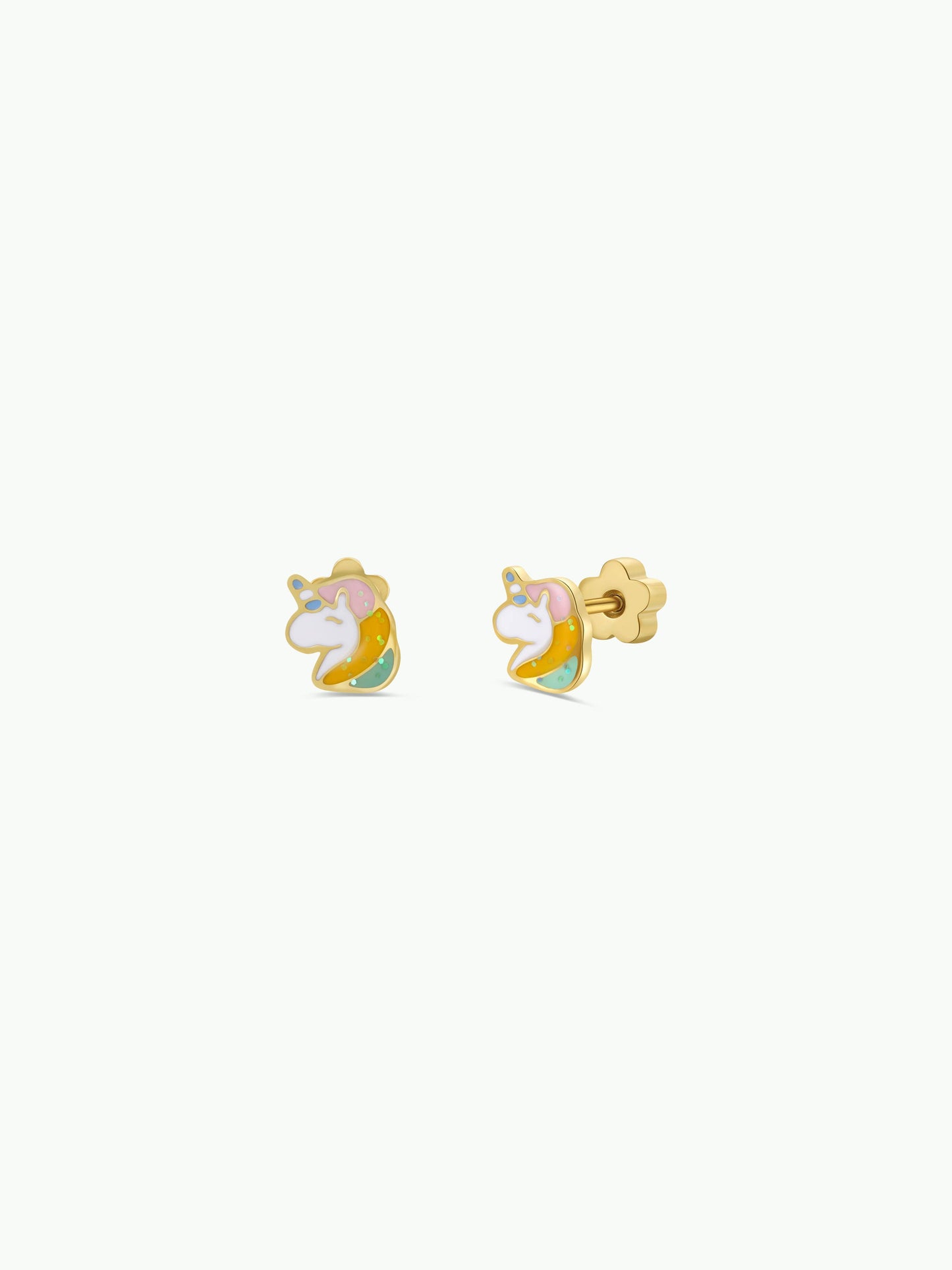 JaxKelly - Unicorn Enamel Flat Back Kids Earrings
