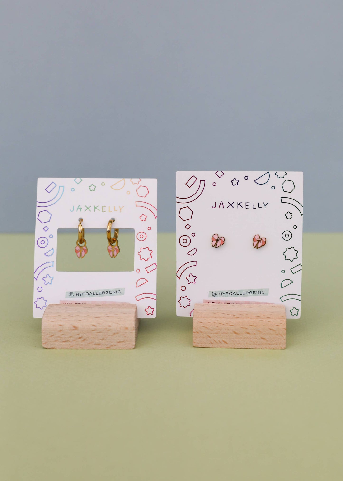 JaxKelly - Bow Enamel Flat Back Kids Earrings