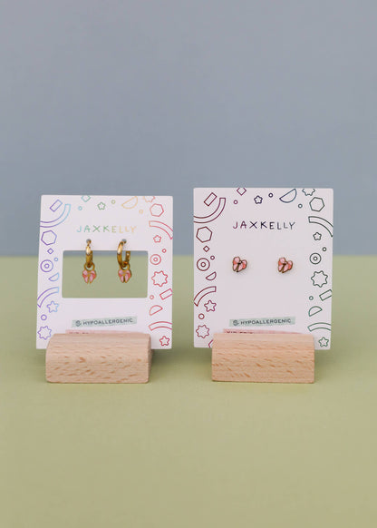 JaxKelly - Bow Enamel Flat Back Kids Earrings