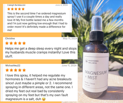 Whispering Wellness Co. - Calming Magnesium Mist- Sleep, Calm, Anxiety, Pain Relief