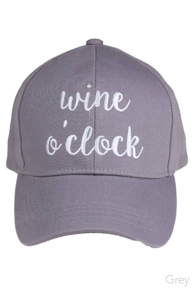 Hana - C.C WINE O'CLOCK Embroidered Baseball Cap