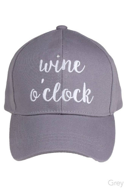 Hana - C.C WINE O'CLOCK Embroidered Baseball Cap