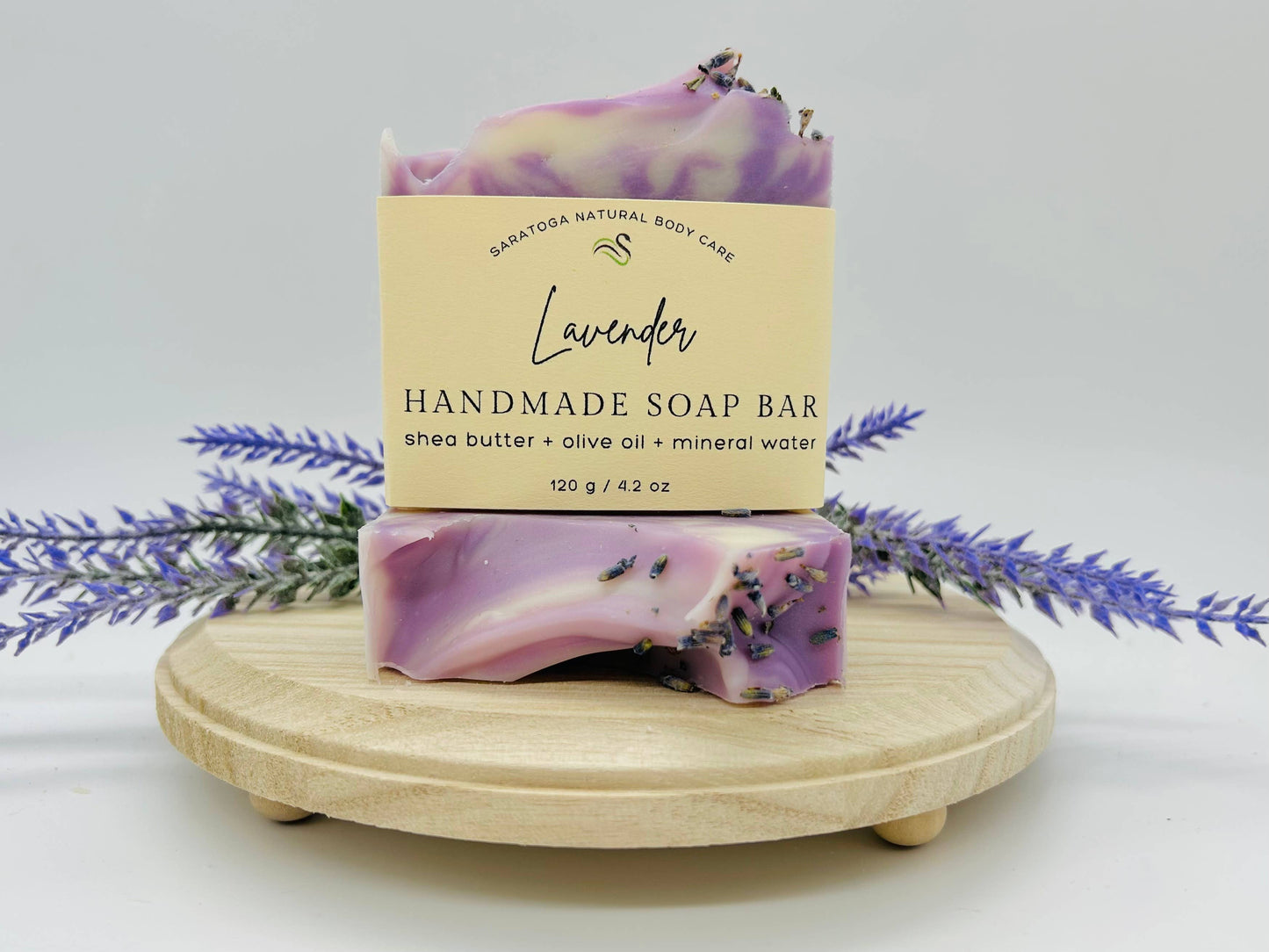 SARATOGA NATURAL BODY CARE LLC - Lavender Handmade Soap Bar VEGAN COLD PROCESS