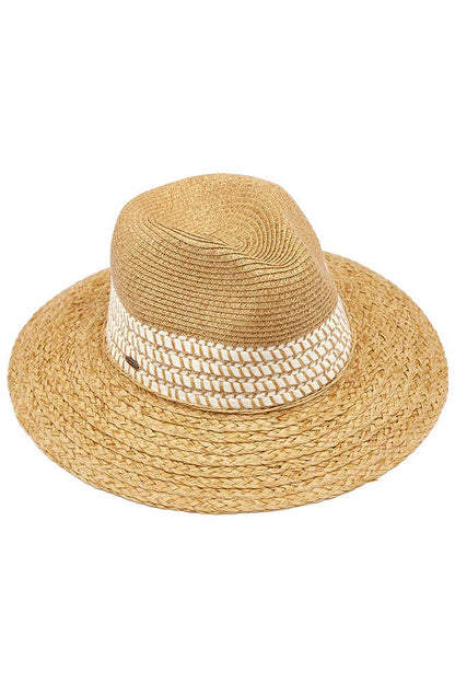 Hana - C.C Paper Straw Panama with Whip Stitches on Woven Trim