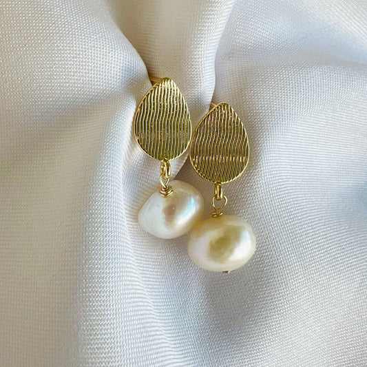 True by Kristy Jewelry - Annie Freshwater Pearl Stud Earrings Gold Filled
