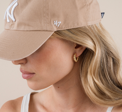 JaxKelly - Small Channel Gold Hoop Earrings