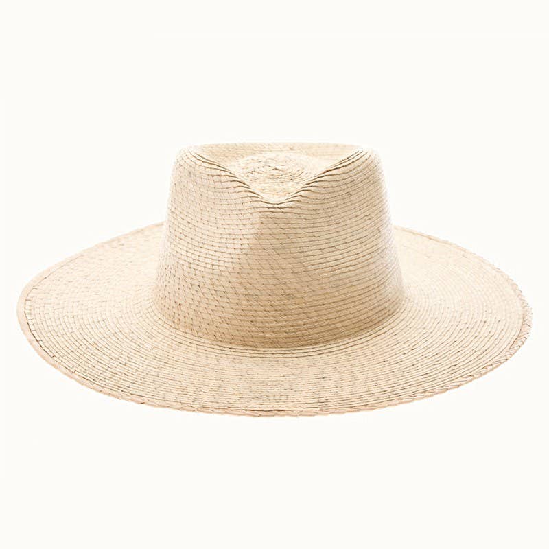 Olive & Pique - Palm Leaf Braid Straw Rancher Hat, UPF 50+