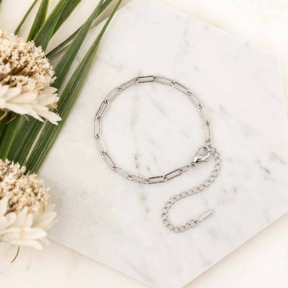 Aili's Corner - 18K STAINLESS STEEL NON TARNISH PAPERCLIP BRACELET