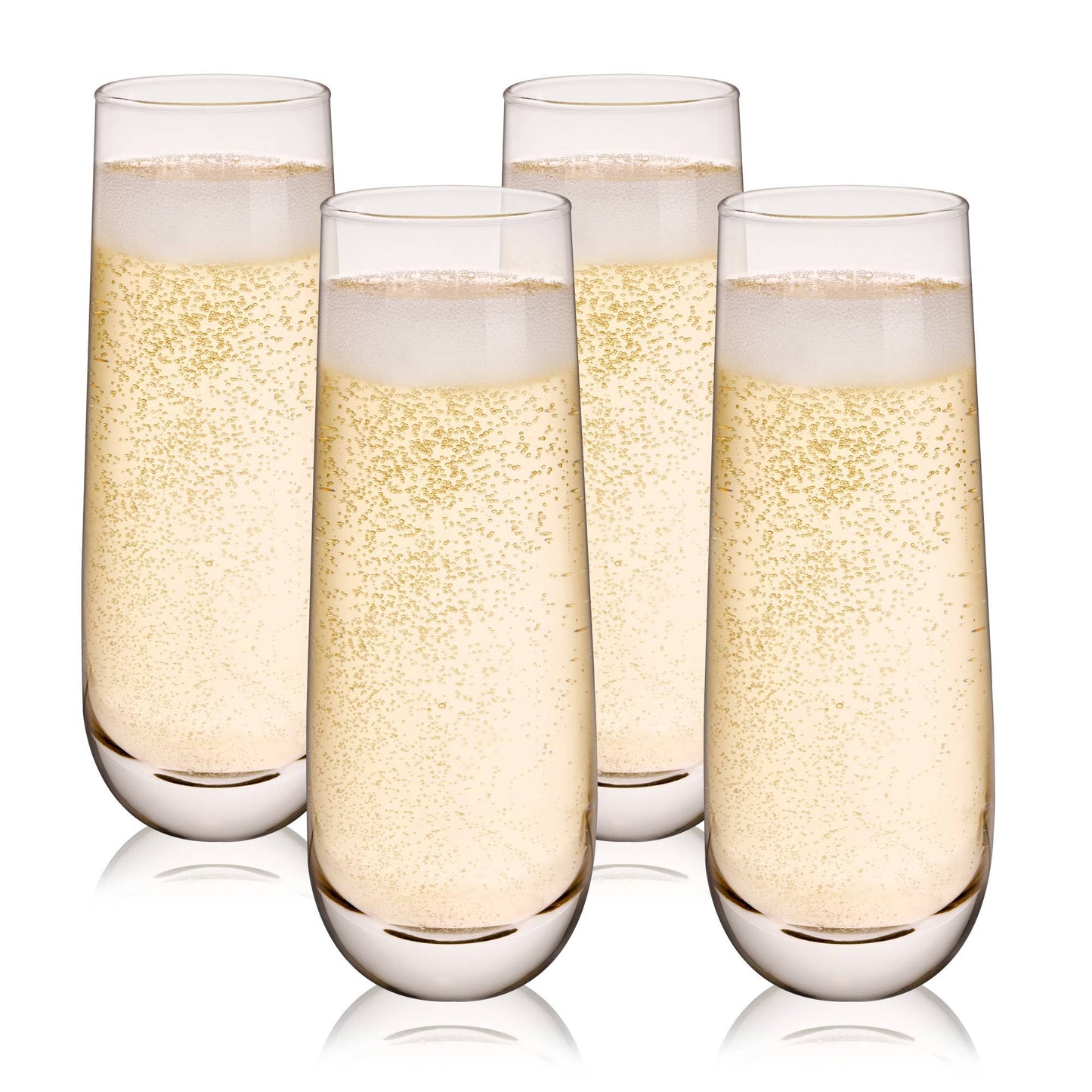 TRUE - Stemless Glass Champagne Flutes - Set of 4
