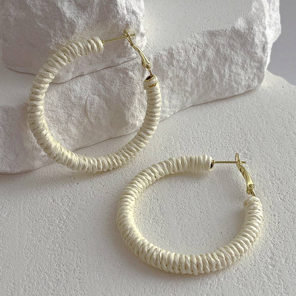 Dipped Shop - Vintage Cool Rattan Circle Hoop Earrings DPJE1719