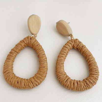 Dipped Shop - Vintage Elegant Wooden Rattan Earrings DPJE1721