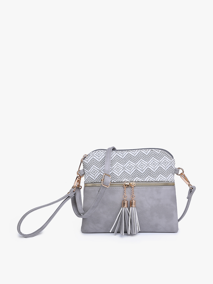 Jen & Co. - M1785 Tara Double Zip Crossbody Bag/Wristlet