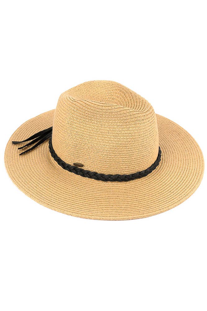 Hana - C.C Straw Panama Hat with Tied Ribbon