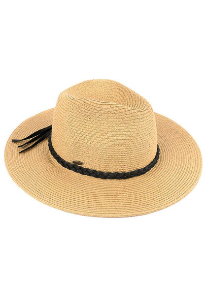 Hana - C.C Straw Panama Hat with Tied Ribbon