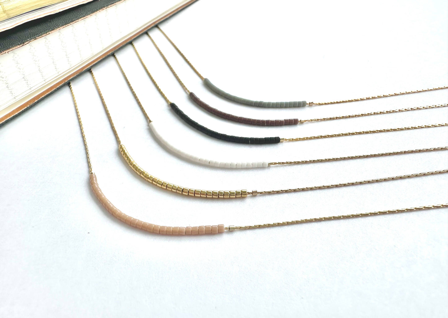 Ocean Breakup - Thin Minimalist Necklace - Neutrals
