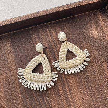 Dipped Shop - Vintage Handwoven Rattan Grass Earrings DP25D776