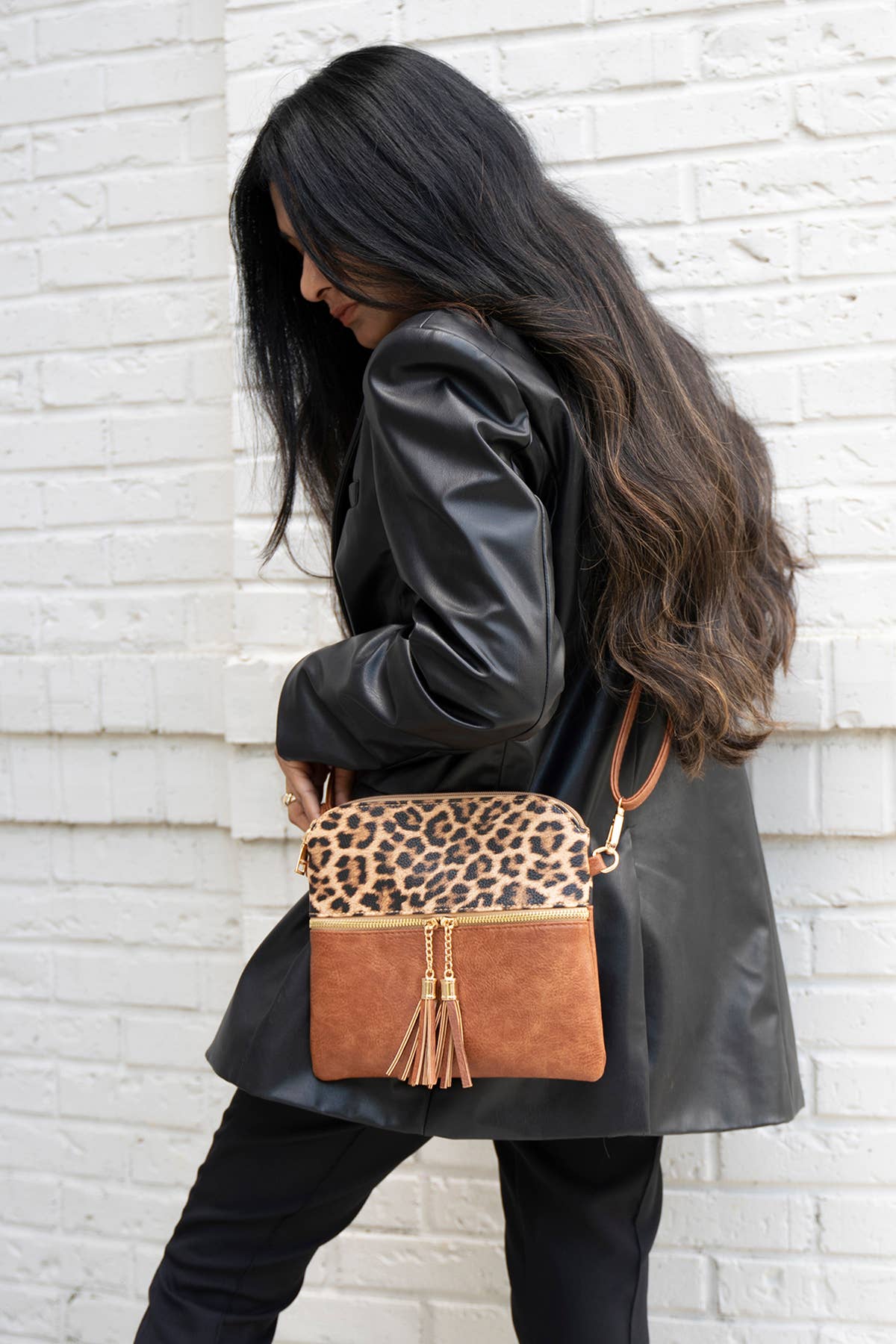 Jen & Co. - M1785 Tara Double Zip Crossbody Bag/Wristlet