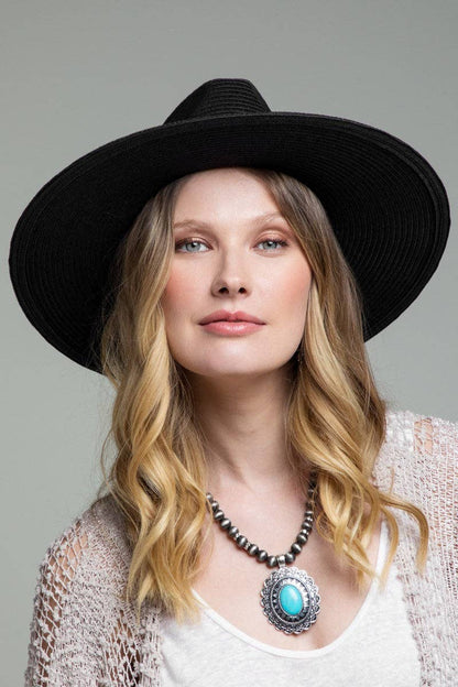 Urbanista - Duo-Tone Panama Hat with Wood Beads