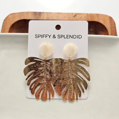 Spiffy & Splendid - Belize Earrings - Ivory // Plant, Resort, Jewelry