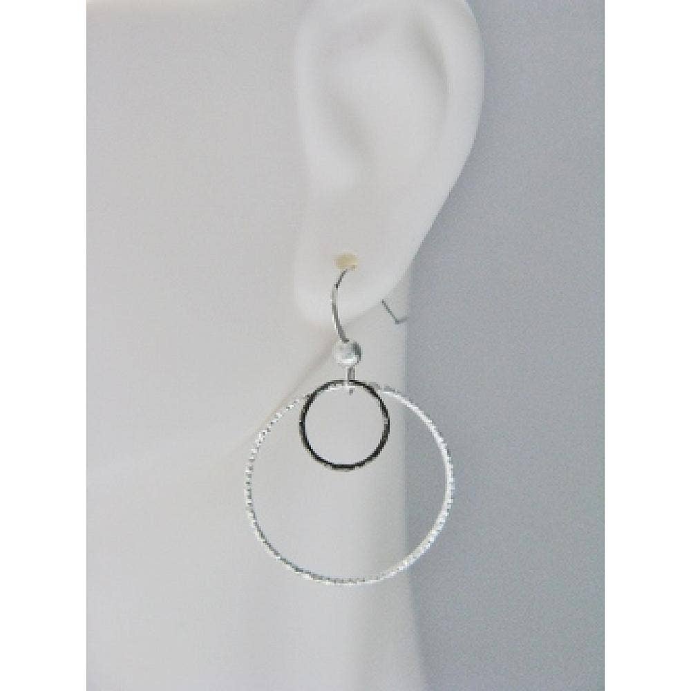 SD103 Sosie Designs - Two Tone Mixed Metal Diamond Cut Earrings