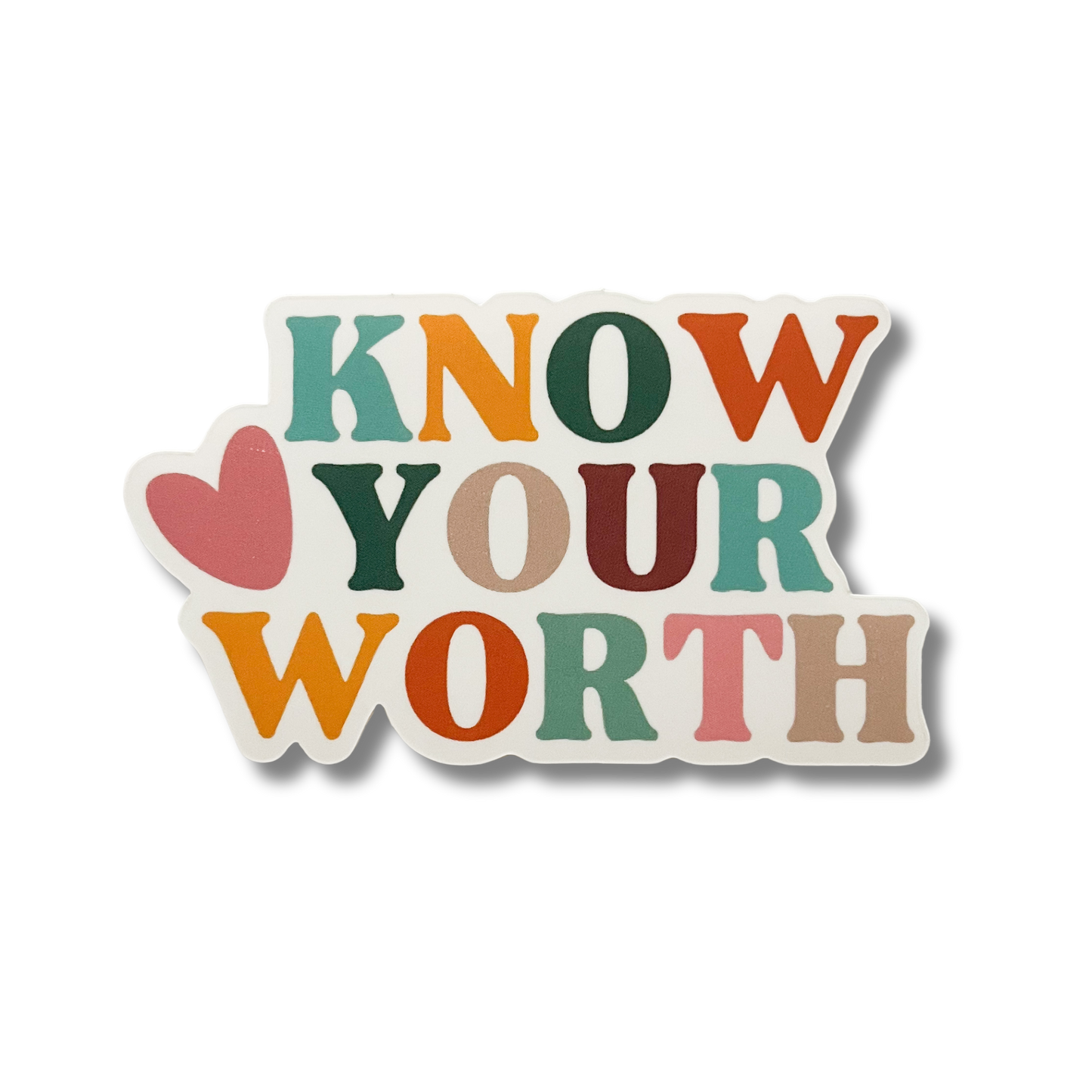 The Bohemian Box Shop - Know Your Worth Vinyl Sticker - Self Care Stickers