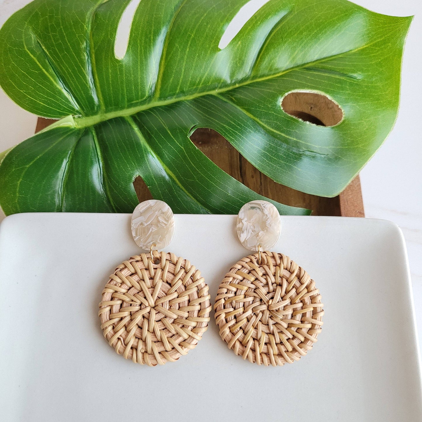 Spiffy & Splendid - Dominica Earrings - Dark Rattan // Resort, Gifts, Jewelry