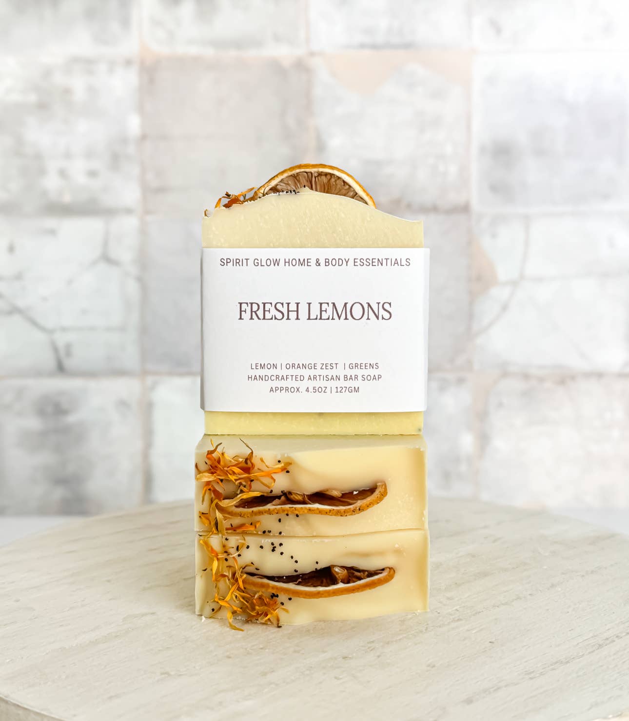 Spirit Glow Home & Body Essentials - Fresh Lemons - Handcrafted Artisan Soap Bar