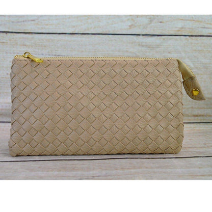 MiMi Wholesale - 7050 Kathy Woven Three Compartment Clutch/Crossbody Bag