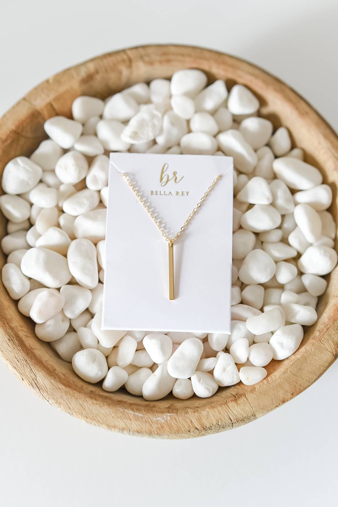 Bella Rey jewelry - Arlee dainty bar charm necklace 18k gold plated 