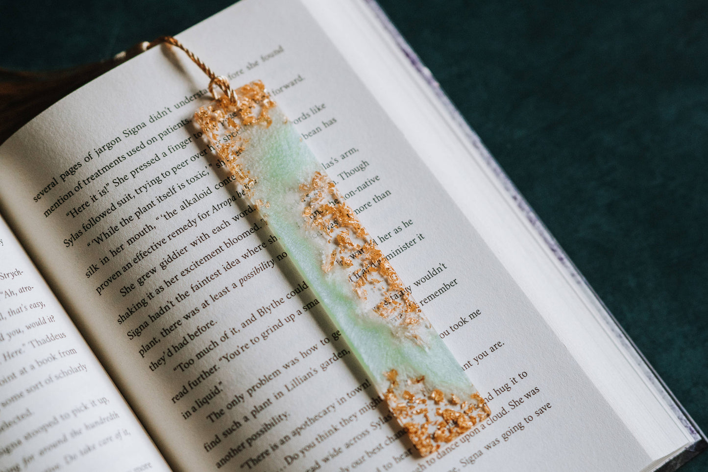Dège Creative - Sage Green Moon Phases & Geode Bookmark