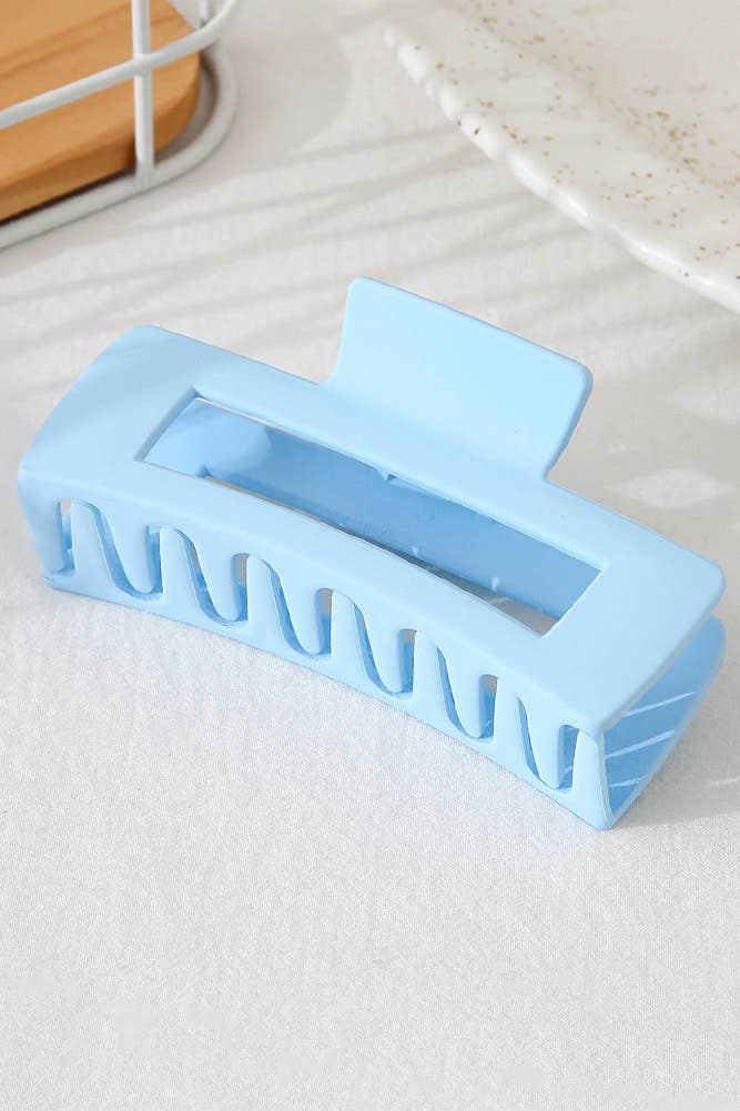 Hana - Solid Color Rectangle Shaped Hair Claw