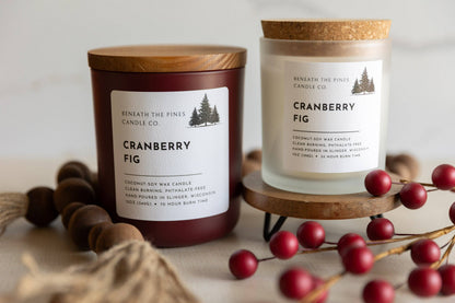 Beneath The Pines Candle Co. - Cranberry Fig: Coconut-Soy Candle