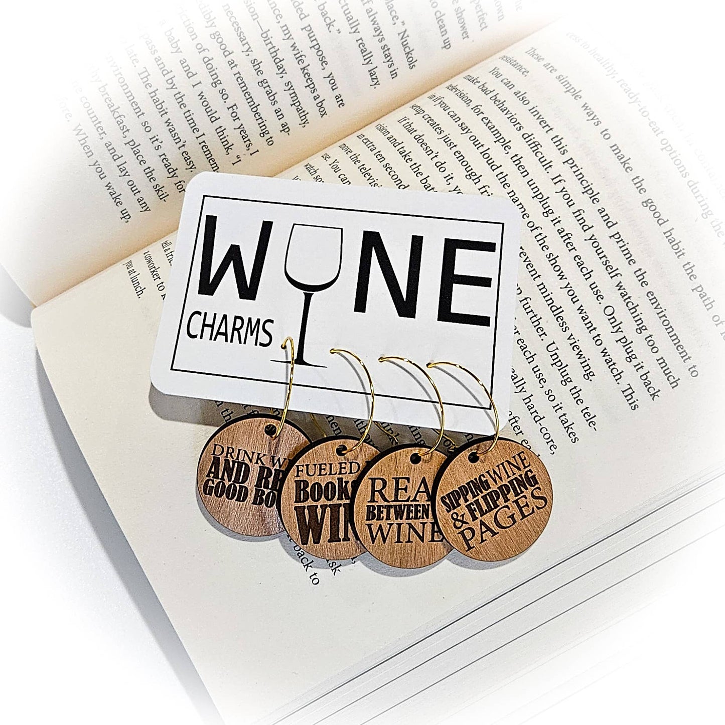 Lou Golden Designs - Wine & Books Wine Charms
