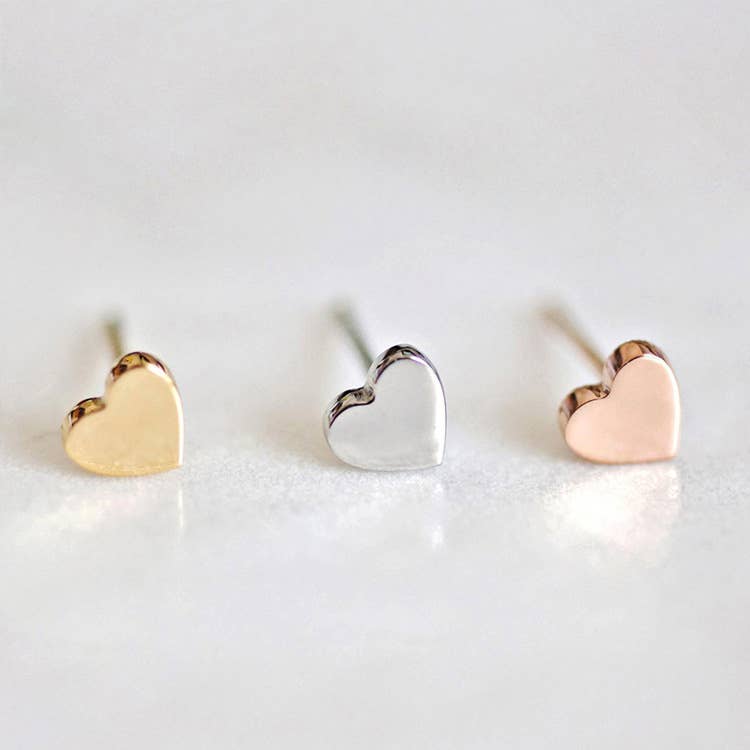 Melange Blanc - Annabella Heart Earrings, heart studs, stud earrings