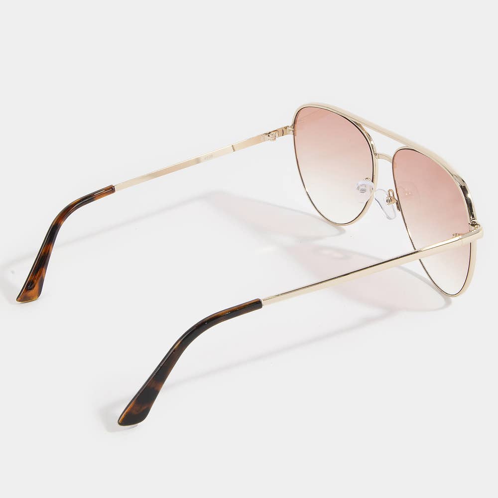 Anarchy Street - Metal Frame Aviator Gradient Lens Sunglasses