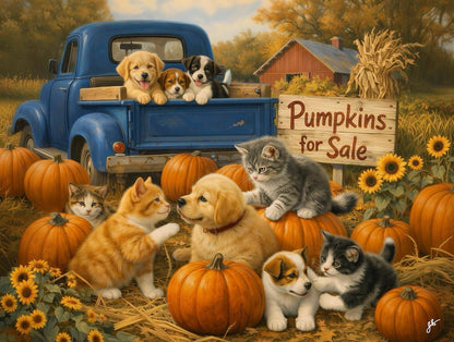 SunsOut - 5495 Pumpkin Sales Force 500 pc Puzzle