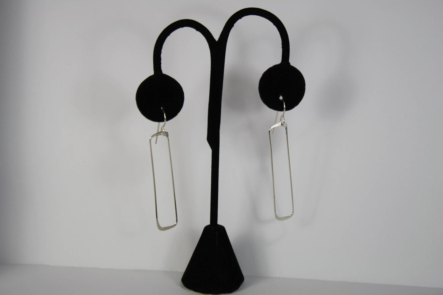 ER353 Ken’s handcrafted jewelry - Sterling Silver Earrings Skinny Rectangle