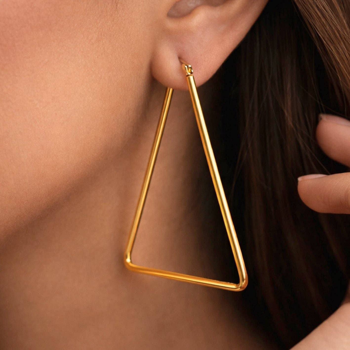 MA208 Mia Accessories - 18K Gold Plated Waterproof Stainless Steel Hoop Earrings - 7149