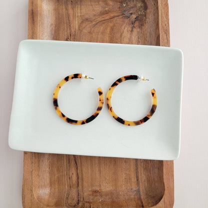 Spiffy & Splendid - Cameron Hoops - Tortoise // Earrings, Jewelry