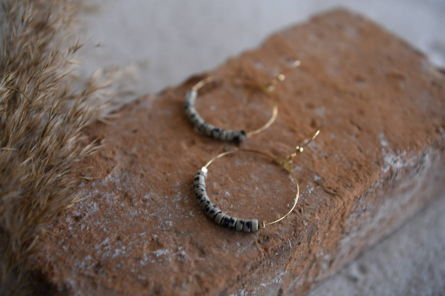 Cecelia Designs Jewelry - Gemstone and Gold Plated Hoop Earrings