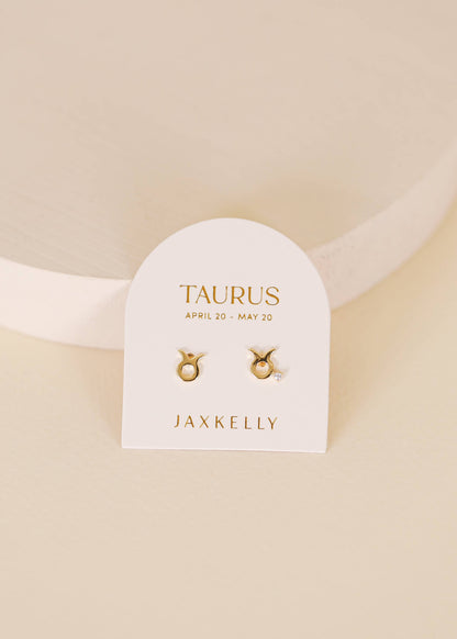 JaxKelly - Zodiac Gold Earrings - Taurus